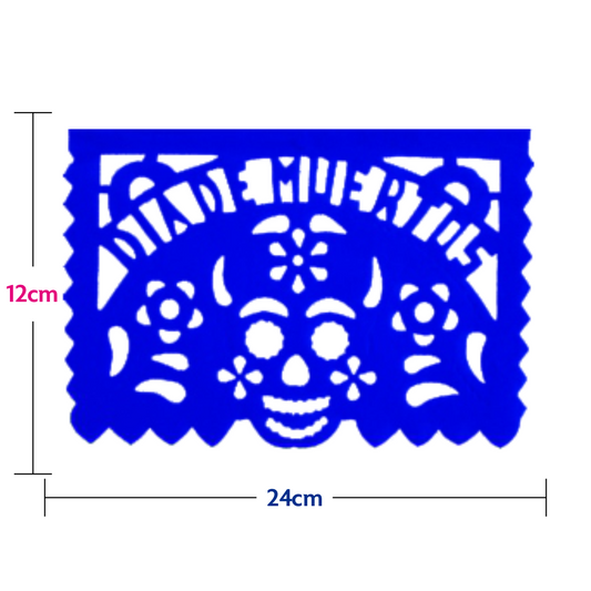 1 Millar de Papel Picado Día de Muertos, Tamaño Un Octavo Pliego 24cm x 12cm