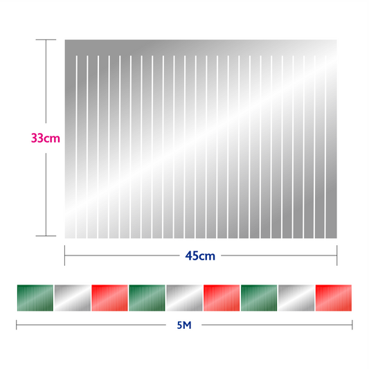 Guirnalda de papel picado flecos tricolor g (papel metálico) - 10 tiras de 5 metros (50 metros totales)