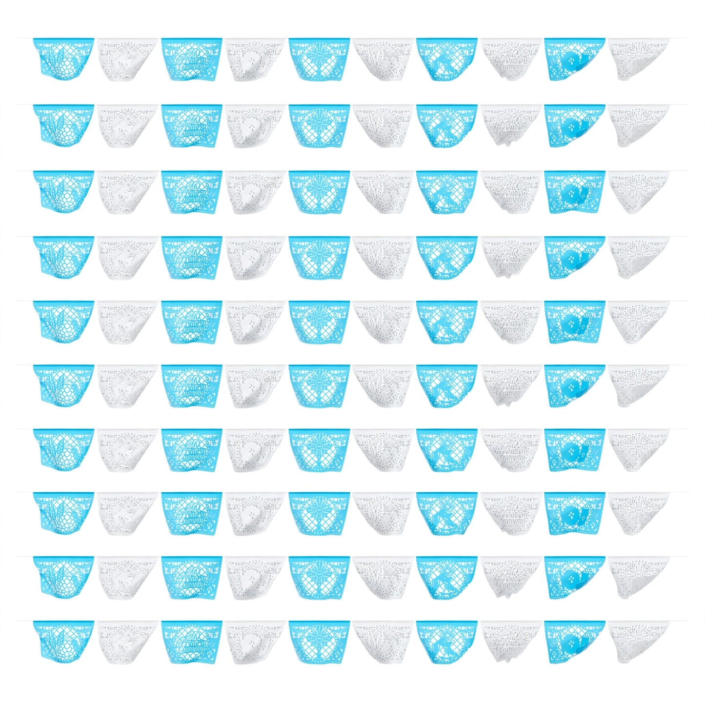 Guirnalda de papel picado primera comunión (niño) (papel china) - 10 guirnaldas de 5 metros (50 metros totales)