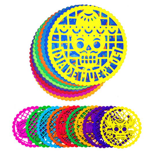 1 Millar de Papel Picado Día de Muertos Blonda, Tamaño Un Cuarto Pliego 23cm x 23cm