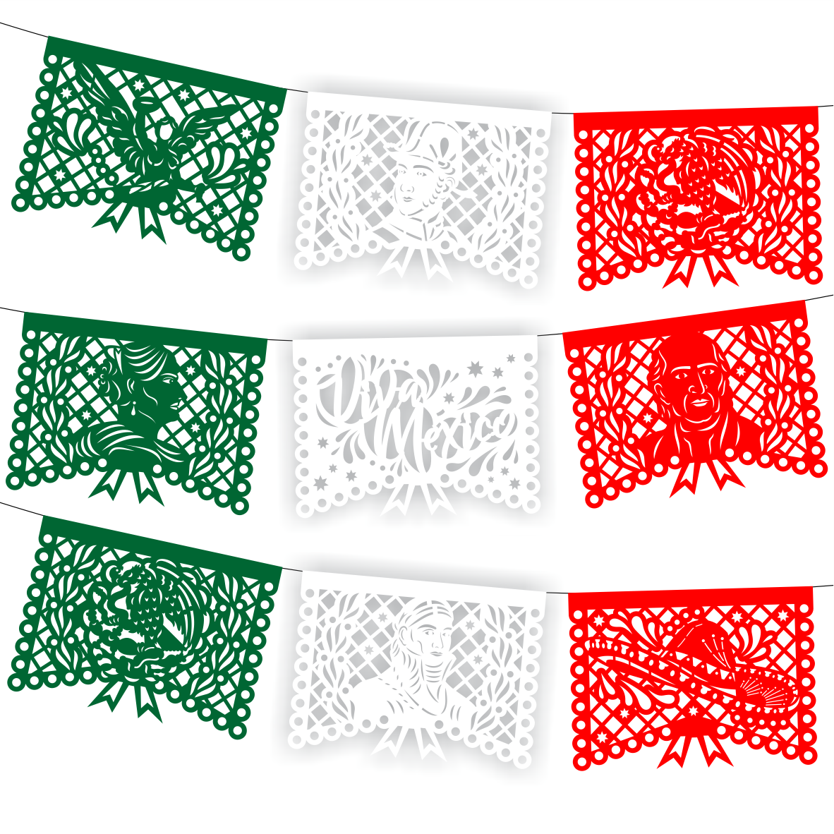 Guirnalda de papel picado Héroes (plástico) - 10 tiras de 5 metros (50 metros totales)