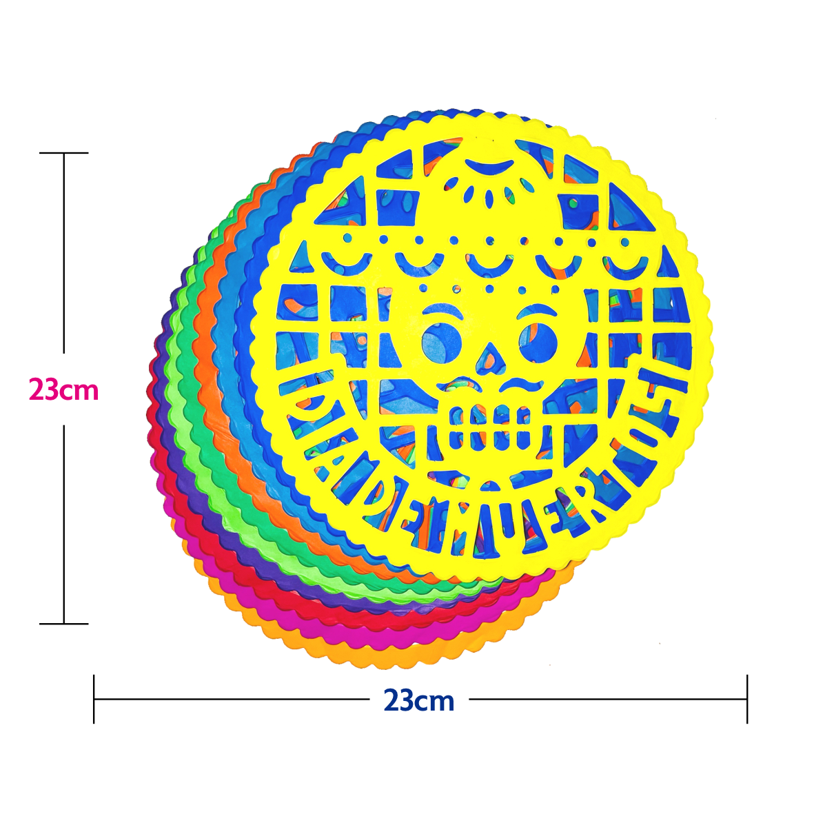 1 Millar de Papel Picado Día de Muertos Blonda, Tamaño Un Cuarto Pliego 23cm x 23cm