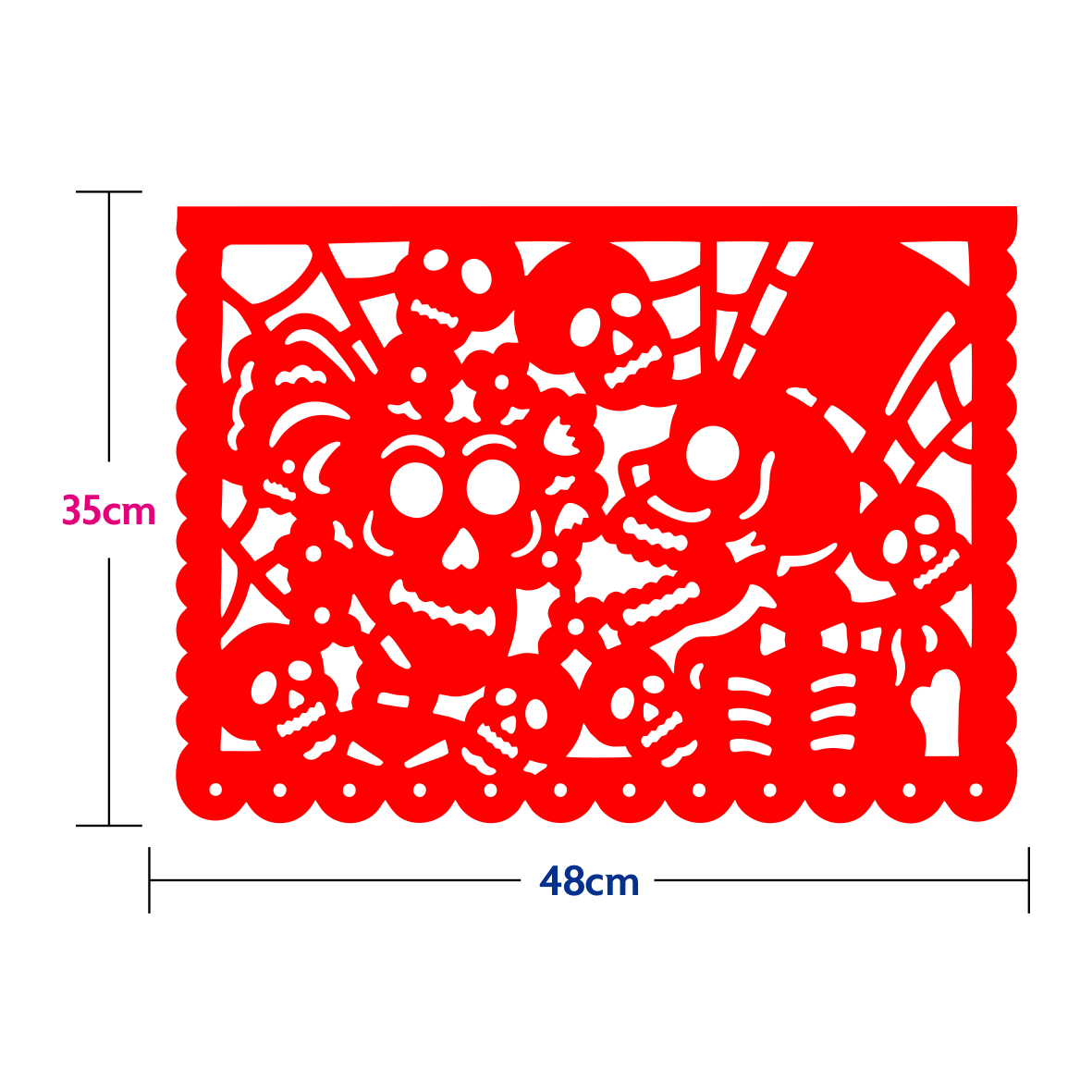 1 Millar de Papel Picado Día de Muertos, Tamaño Medio Pliego 48cm x 35cm