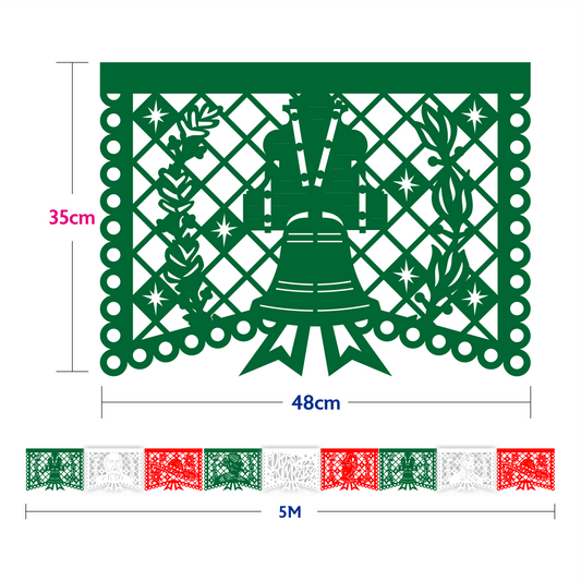 Guirnalda de papel picado Héroes (papel china) - 10 tiras de 5 metros (50 metros totales)