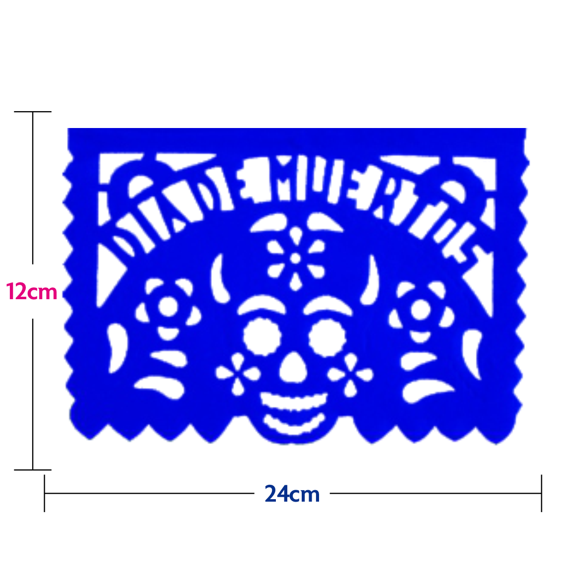 1 Millar de Papel Picado Día de Muertos, Tamaño Un Octavo Pliego 24cm x 12cm