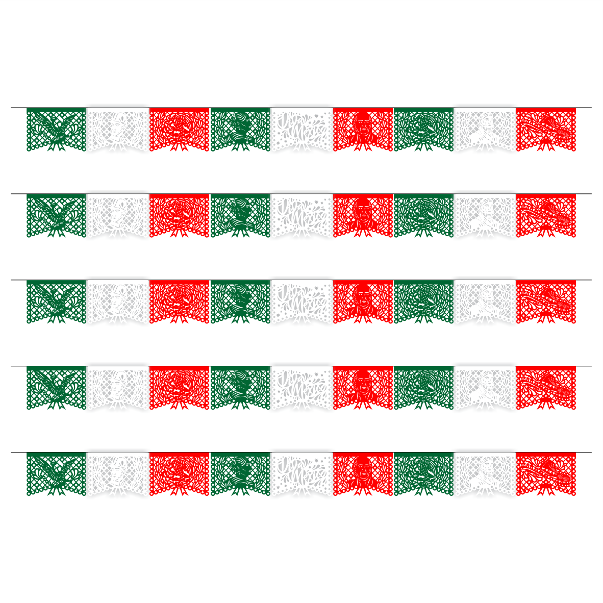 Guirnalda de papel picado Héroes (plástico) - 10 tiras de 5 metros (50 metros totales)