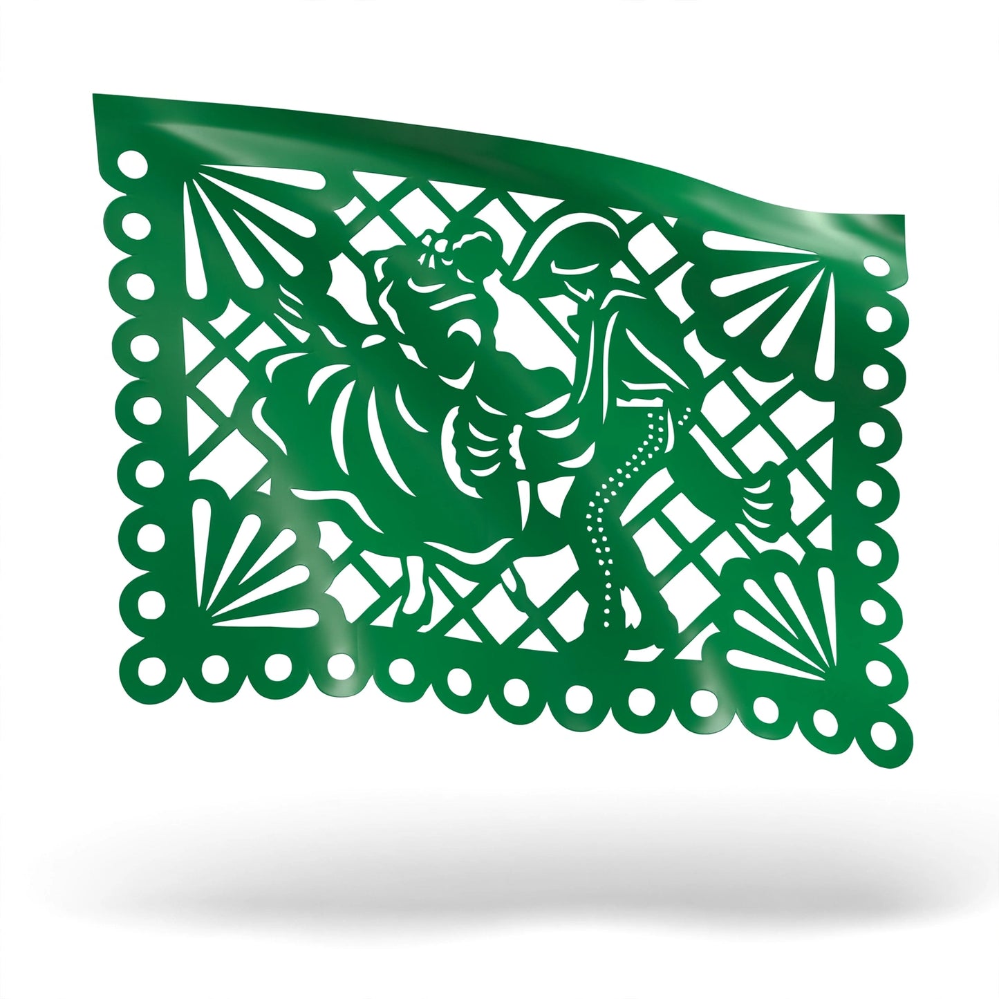 Guirnalda de papel picado charrería tricolor (plástico) - 10 tiras de 5 metros (50 metros totales)