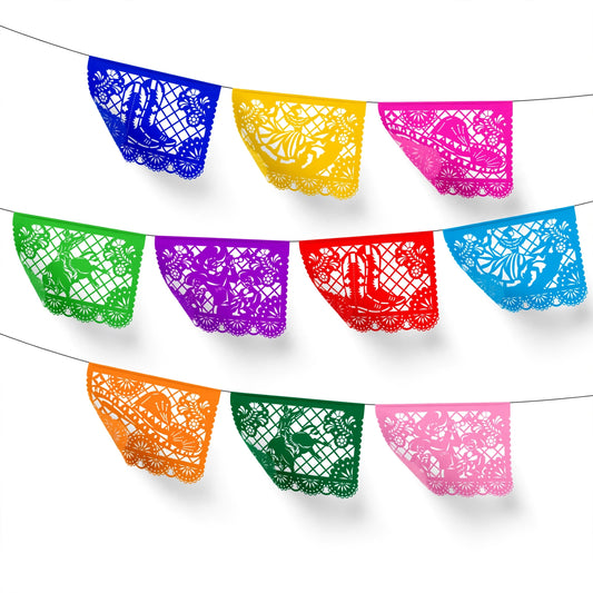 Guirnalda de papel picado charrería (papel china) | 10 tiras de 5 metros cada una