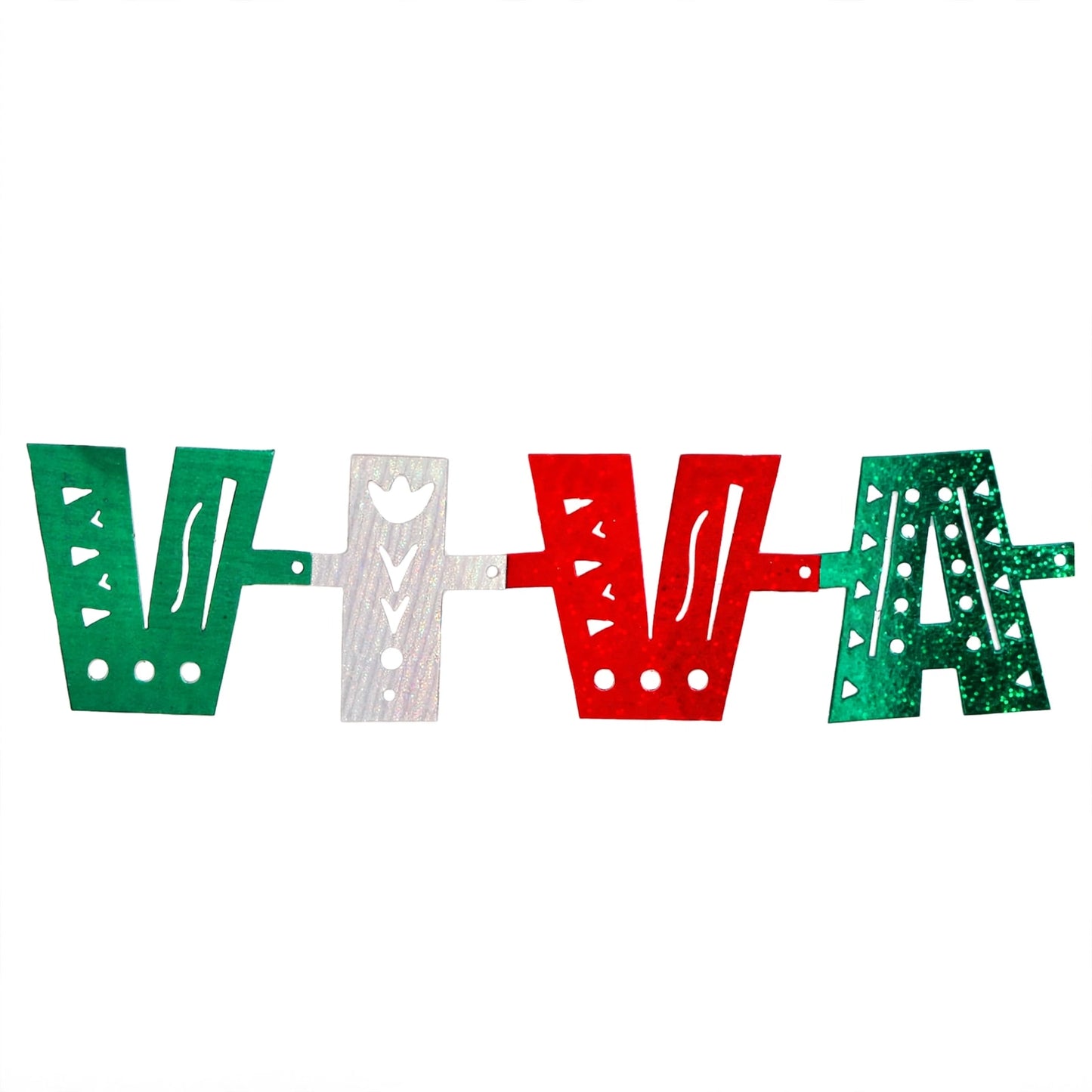 Letrero colgante viva mexico (papel china) - 10 piezas 36cmcm x 26cm