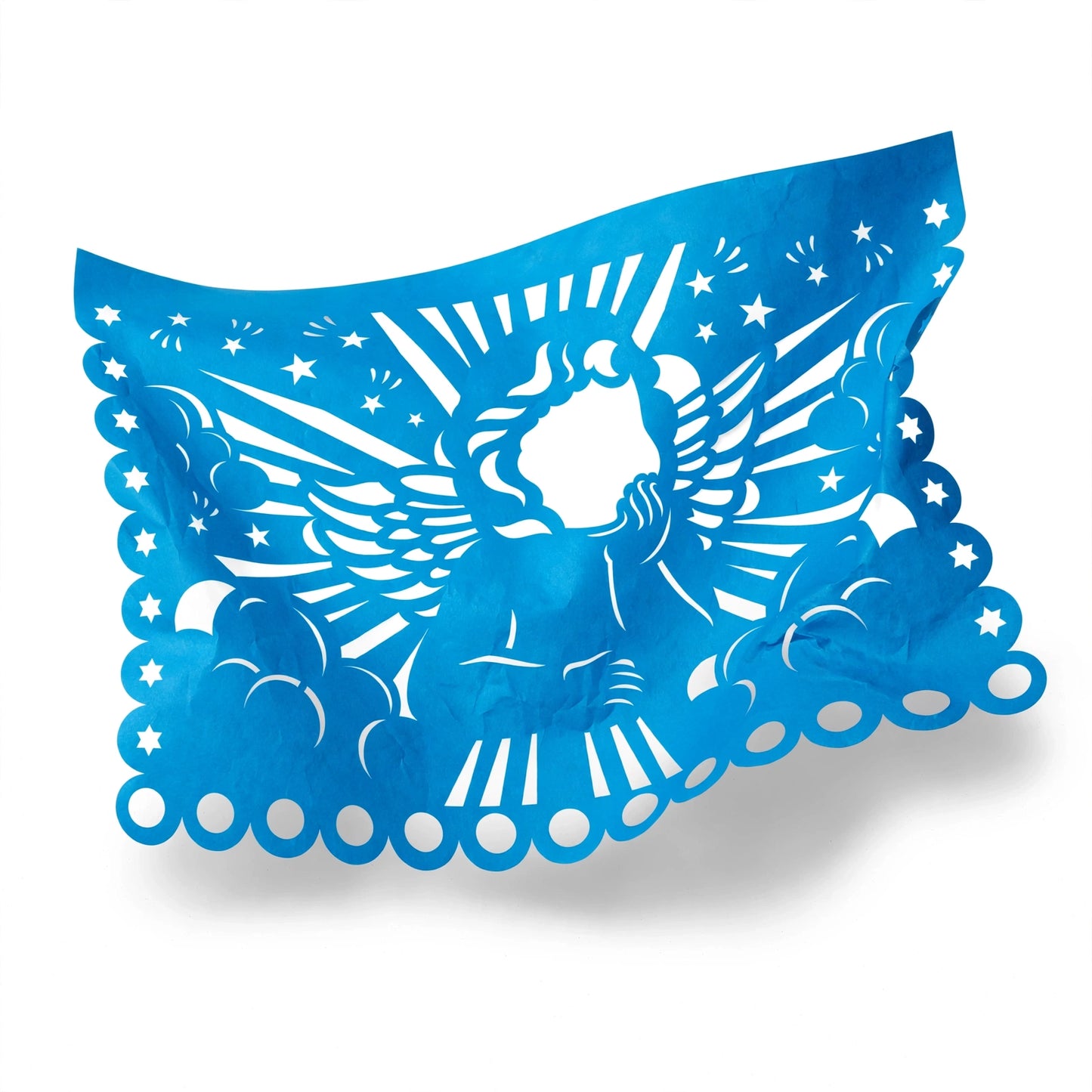 Guirnalda de papel picado bautizo (niño) (papel china) - 10 guirnaldas de 5 metros (50 metros totales)