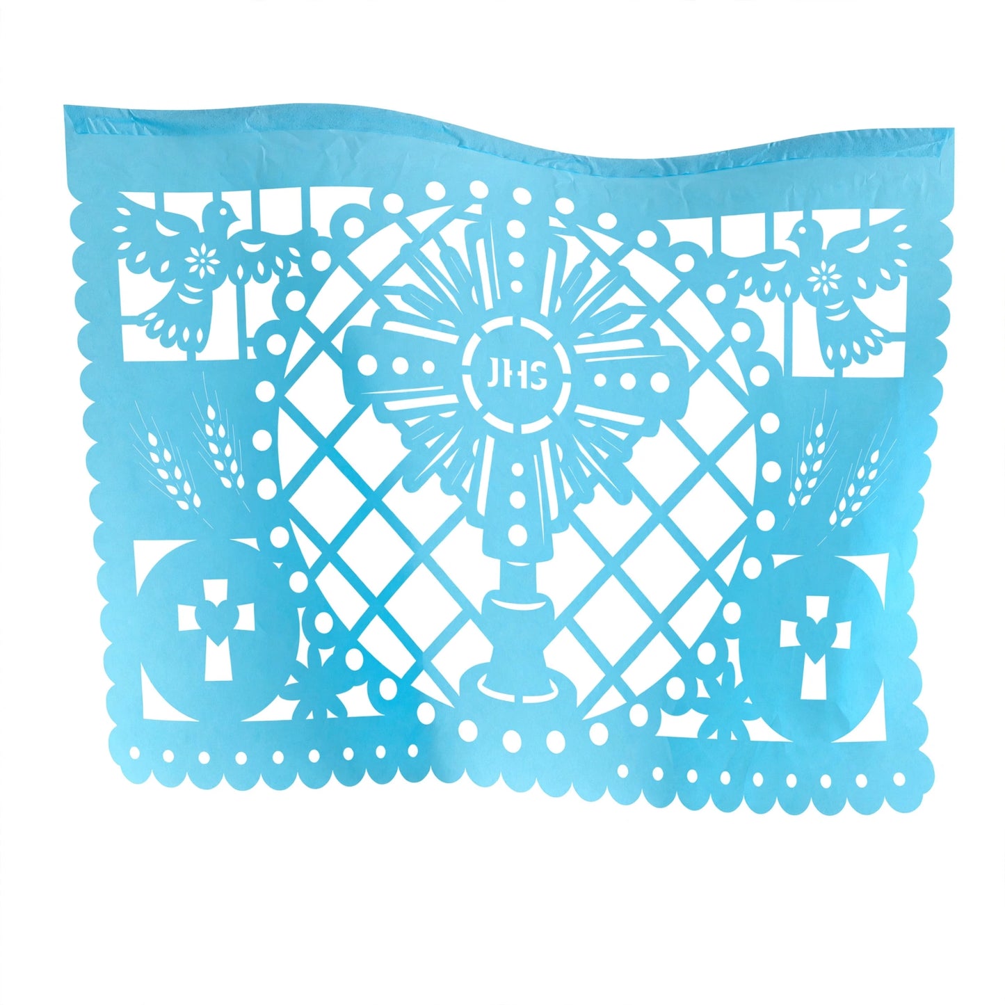 Guirnalda de papel picado primera comunión (niño) (papel china) - 10 guirnaldas de 5 metros (50 metros totales)