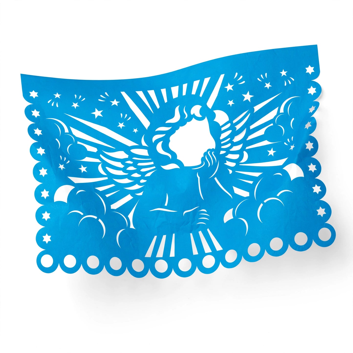 Guirnalda de papel picado bautizo (niño) (papel china) - 10 guirnaldas de 5 metros (50 metros totales)