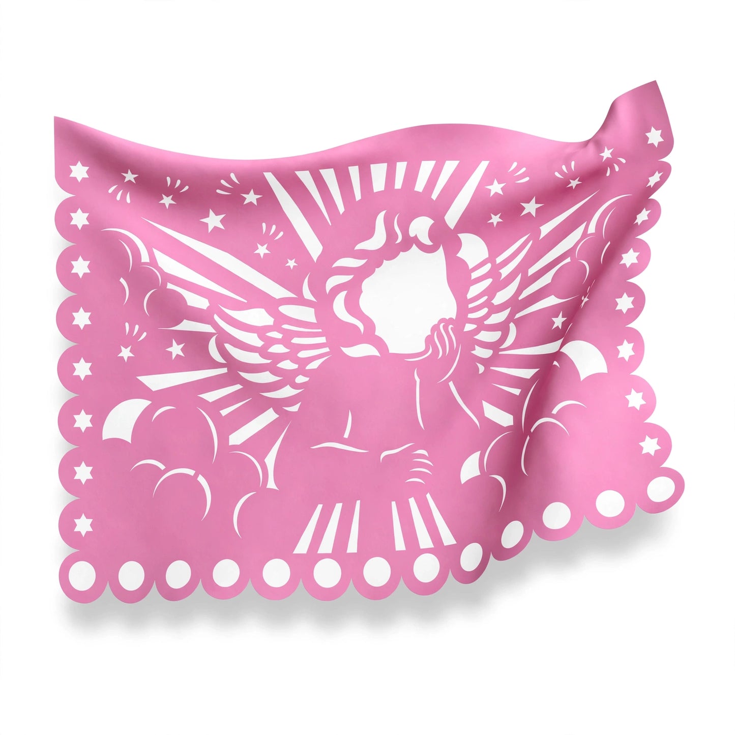 Guirnalda de papel picado bautizo (niña) (papel china) - 10 guirnaldas (50 metros totales)