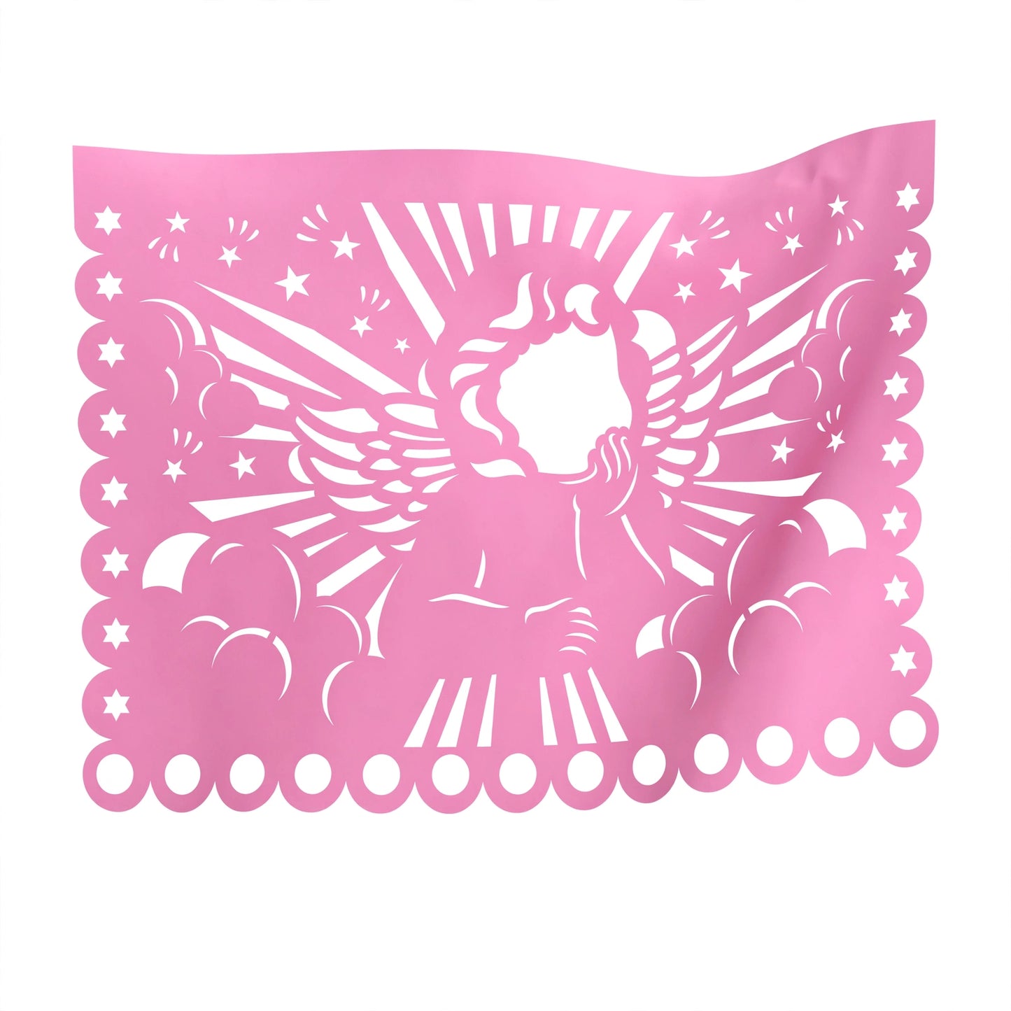 Guirnalda de papel picado bautizo (niña) (papel china) - 10 guirnaldas (50 metros totales)