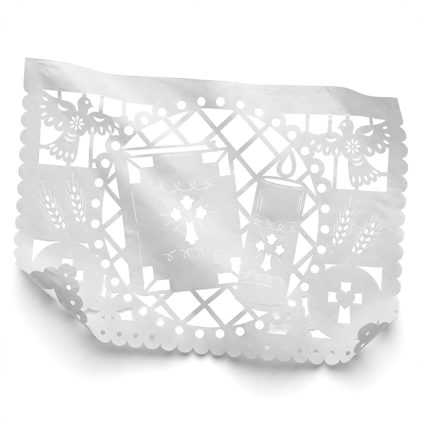 Guirnalda de papel picado primera comunión (tradicional) (papel china) - 10 guirnaldas de 5 metros (50 metros totales)