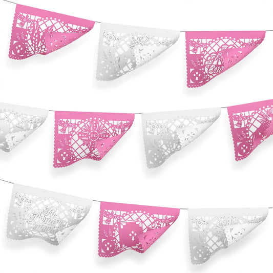 Guirnalda de papel picado primera comunión (niña) (papel china) - 10 guirnaldas de 5 metros (50 metros totales)