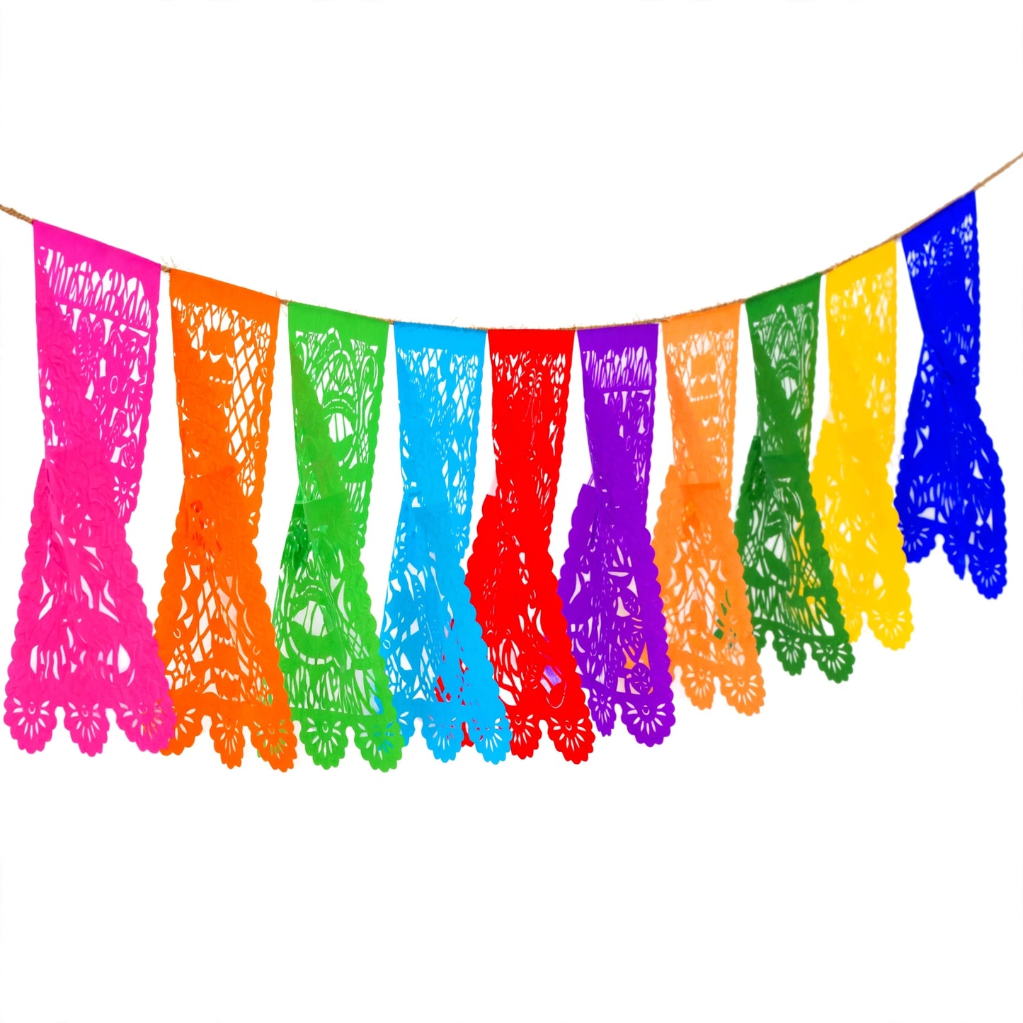Guirnalda de papel picado boda multicolor – 10 guirnaldas de 5 metros (50 metros totales)