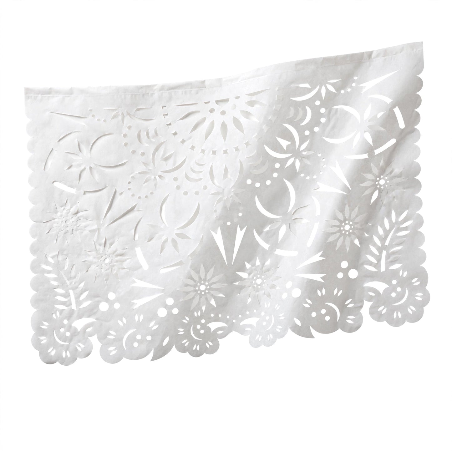 Guirnalda de papel picado mandalas blancas (papel china) - 10 tiras de 5 metros (50 metros totales)