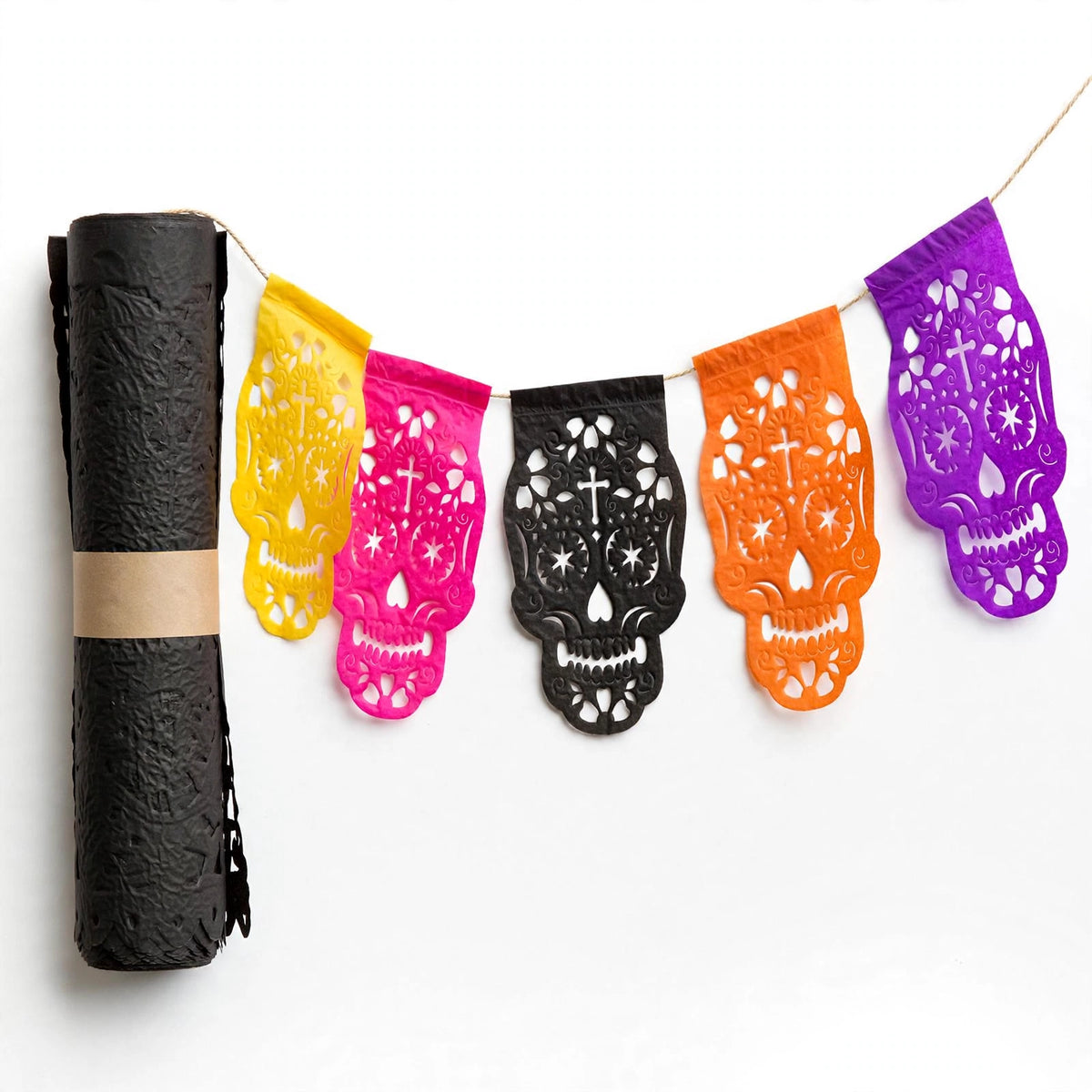 10 Guirnaldas Día de Muertos Tradicional Calaveritas Papel China 30 Metros Totales