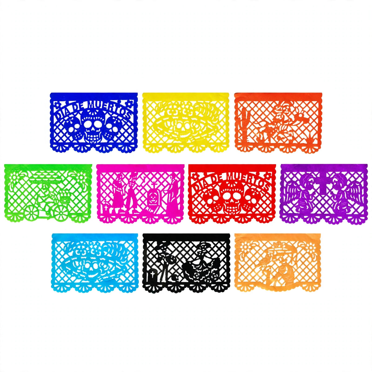 1 Millar de Papel Picado Día de Muertos, Tamaño Un Cuarto Pliego 34cm x 24cm