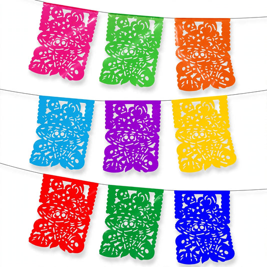 10 Guirnaldas Día de Muertos Catrina Divina Multicolor Plástico 50 Metros Totales