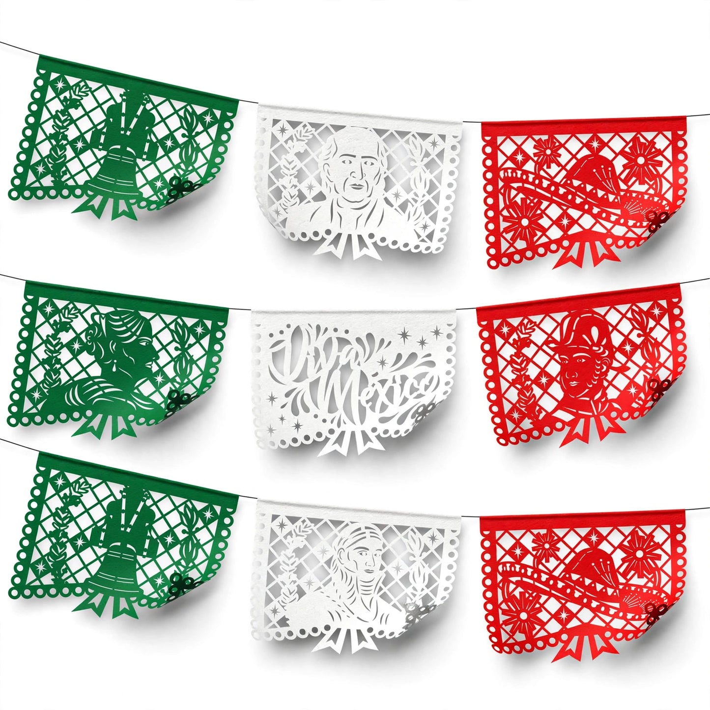 Guirnalda de papel picado Héroes (papel china) - 10 tiras de 5 metros (50 metros totales)