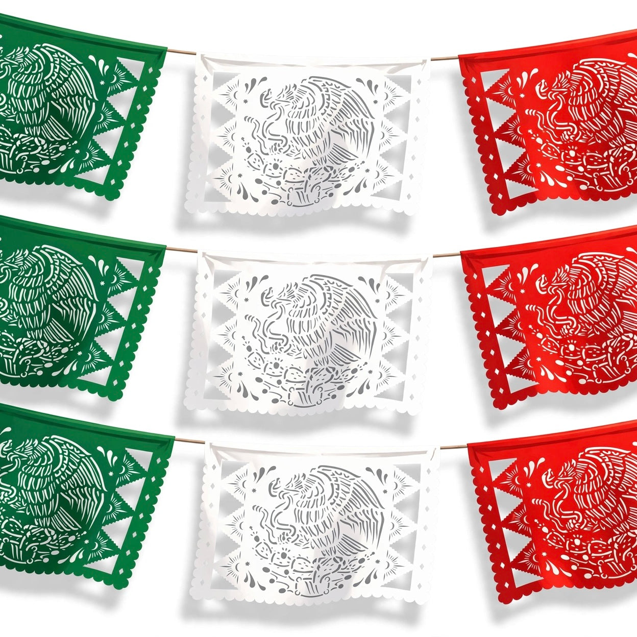 Guirnalda de papel picado Escudo (papel china) - 10 tiras de 5 metros (50 metros totales)