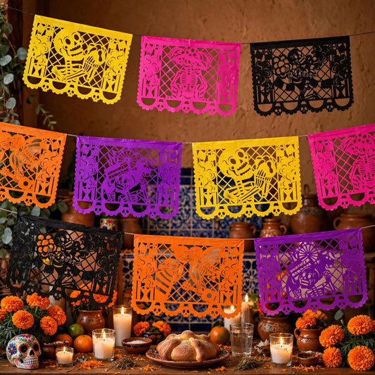 10 Guirnaldas Día de Muertos Tradicional 50 Metros Totales